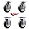 Service Caster 8 Inch Rubber on Aluminum Caster Set with Roller Bearings 2 Swivel 2 Rigid SCC SCC-35S820-RAR-2-R-2 - alternate 6